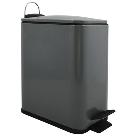 Papelera con pedal ERIK 5L acero inoxidable gris mate Spirella