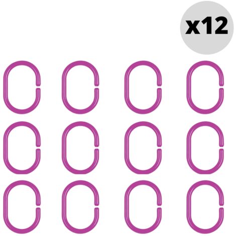 Anillas Cortina Ducha Oen SR2100CH – Anillos Para Cortina De Ducha, 12 Unidades, Croados Anillas Cortinas