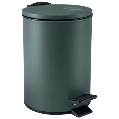 Papelera con Pedal de Acero 3L ADELAR Verde Oscuro Mate Spirella