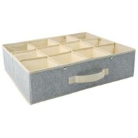 Cajonera de almacenamiento microaireada y transpirable con 12 compartimentos Gris MSV