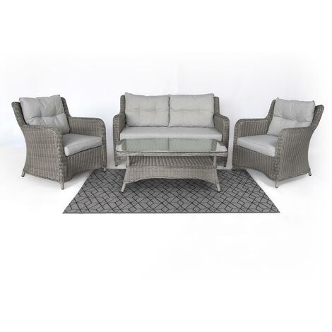 Elise | Sofa and 2 Armchairs with Table by Home Junction - Grey