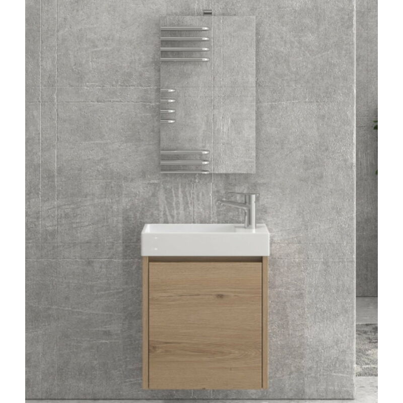 Mobile bagno sospeso 80 cm con cassetto con chiusura ammortizzata ''New  Bianna'' colore Elvezia