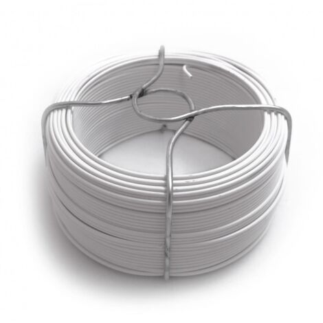 Fil métallique plastifié blanc 1,40mm x 50m – Pour travaux de construction et d'aménagement extérieur – Acier robuste – Filgraf (1/4)