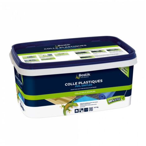 Bostik – Colle acrylique pour sols plastiques PVC 3.5kg – Application facile au rouleau ou spatule – Collage puissant et ultra résistant
