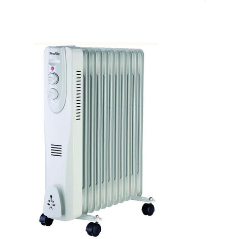Radiateur bain d'huile 2500W – 11 éléments – Surface de chauffage jusqu'à 32m² – Thermostat réglable – Protection anti-surchauffe – Profile - 11el2500w