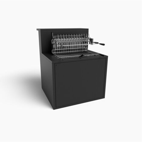 Forge Adour – Meuble support gril noir avec bar pour cuisine – Dimensions L900 x P972 x H1125 mm – Compatible grils 918.66 et 961.66 – 4 pieds réglables