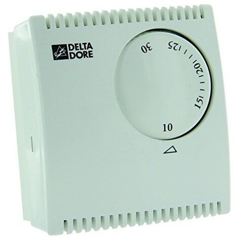 Delta Dore – Thermostat d'ambiance mécanique Tybox 10 – Alimentation 230V – Plage de réglage 6 à 30 °C – Compatible chauffage et climatisation