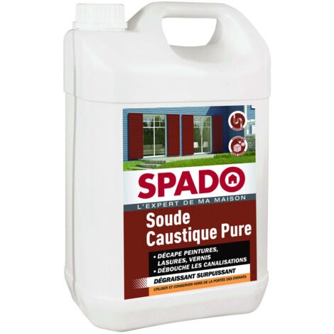 Soude caustique pure 4kg – Décapant puissant pour surfaces peintes et vernies – Élimine couches multiples de peinture – Spado