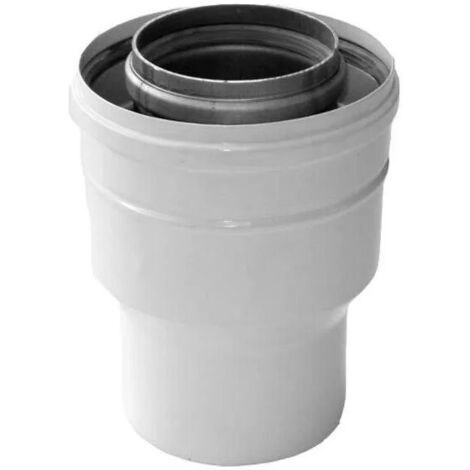 TEN – Augmentation T.E.N diamètre 60/100 à 80/125 – Raccord fumisterie en acier galvanisé – Optimise circulation d'air – Compatible systèmes ventilation (1/2)