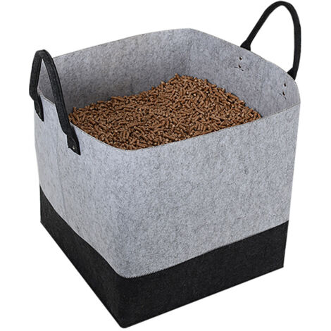 EDA – Sac à granulés feutrine 60L – Résistant à l'humidité – Poignées ergonomiques – Dimensions 40x40x40 cm – Pour stockage pellets