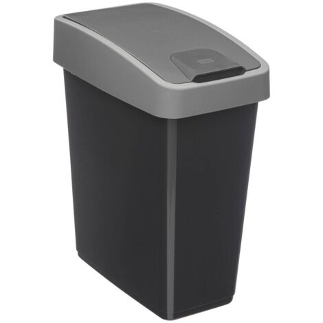 5Five Simply Smart – Poubelle sous évier 45L en polypropylène – 2 ouvertures – Dimensions 40,5x20x61,5 cm – Couleur grise pour espaces modernes (1/6)