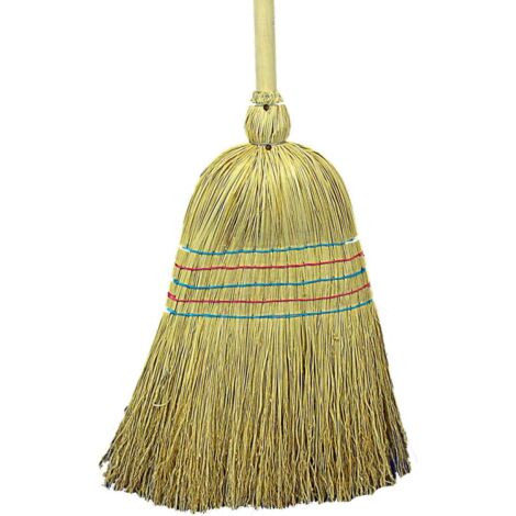 Topcar – Balai paille de riz 5 fils – Support en bois – Longueur 135 cm – Pour nettoyage efficace et durable