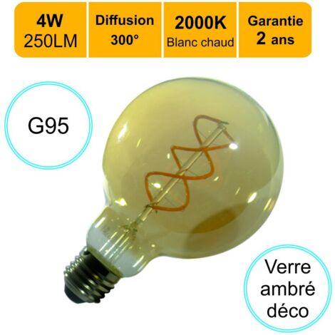[JAMAIS UTILISÉ]Ampoule LED filament E27 vintage G95 4W 250Lm 2000K - garantie 2 ans (1/6)