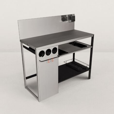 DESSERTE WALLIS ACIER LAQUE 110.5 X 53.5 X 113CM