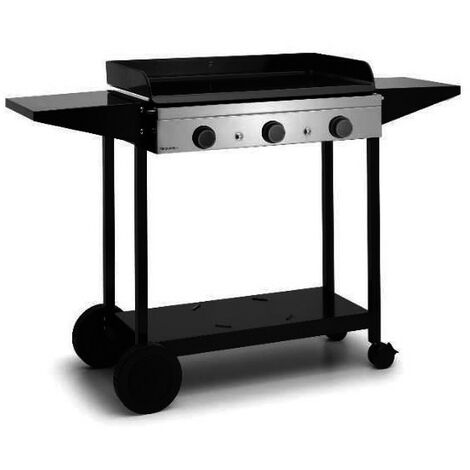 Forge Adour – Chariot à plancha en acier 144,7 x 55,8 x 99,5 cm – Revêtement 3 couches – 2 tablettes rabattables – Roues pour déplacement facile (1/8)