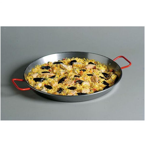 Plat à Paella Géant Vaello Campos 60 Cm – Pour 20 Personnes – Acier Poli