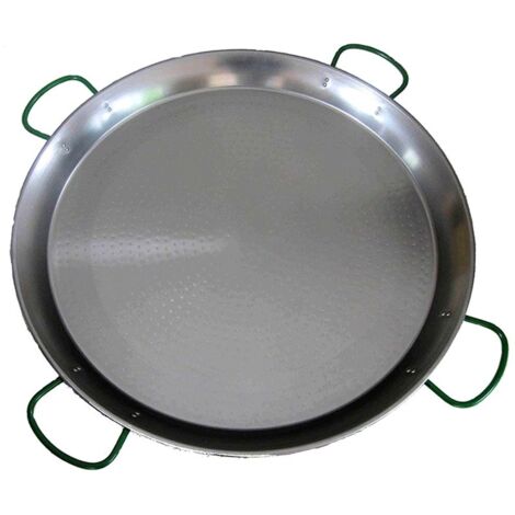 Plat à paella en acier poli 80 cm pour 40 personnes – Fond gaufré pour cuisson uniforme – Résistant aux conditions de cuisson – Vaello Campos