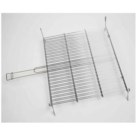 GRILLE DOUBLE 50X44CM SUR PIEDS ACIER CHROME