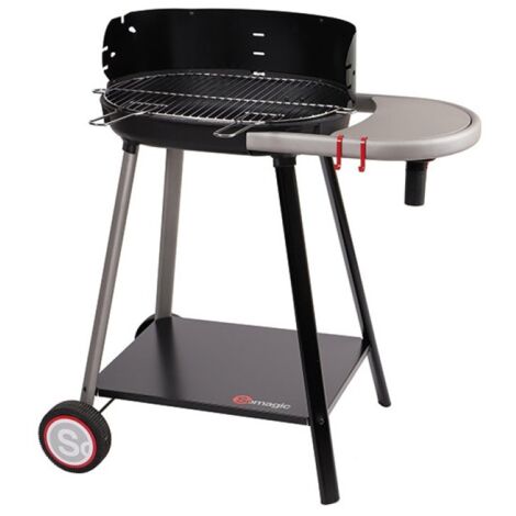 Homemaison – Barbecue charbon de bois avec tablette intégrée – Cuve fonte 52x37,5 cm – Système soufflerie TURBOMAGIC – Dimensions 85x54x89 cm (1/6)