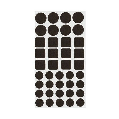 Lot de 120 patins en feutre adhésifs – 2 types ronds et 1 carré – Pour sols spéciaux et carrelages – Fixation adhésive – JJA