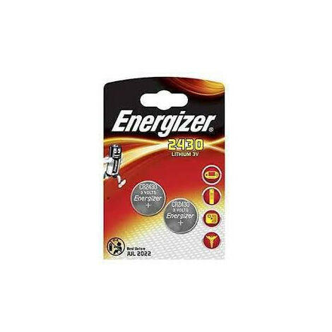 Energizer – Pile bouton CR2430 lithium 3V – Lot de 2 – Conçue pour appareils électroniques – Température de fonctionnement de -30° à 60°