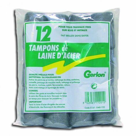 Tampon nettoyant multi-usages sachet de 12 – Fibres synthétiques résistantes – Nettoyage puissant sans rayures – Pour surfaces délicates – Gerlon