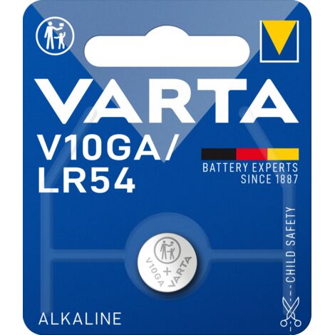 Varta – Pile bouton alcaline 1,5V LR54 – 70mAh – Compatible montres, télécommandes et calculatrices – Longue durée de vie - V10GA