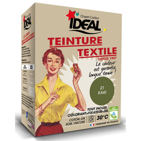 Teinture textile machine kaki 350g – Fixateur et sel inclus – Application facile pour résultats durables – Pour tissus et vêtements – Ac Marca - KAKI 350 GR (1/2)