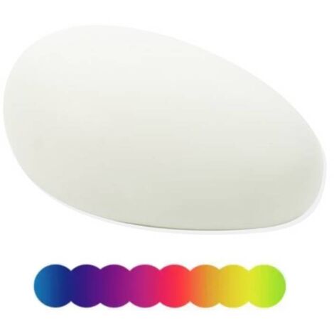 Atmosphera – Galet décoratif lumineux LED – Veilleuse multicolore avec ampoule intégrée – Alimentation par 3 piles LR44 – Dimensions 12x8x5 cm
