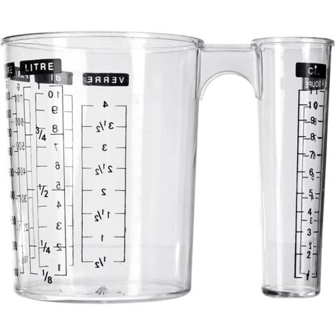Gobelet doseur de cuisine en plastique à double compartiment pour produits en vrac