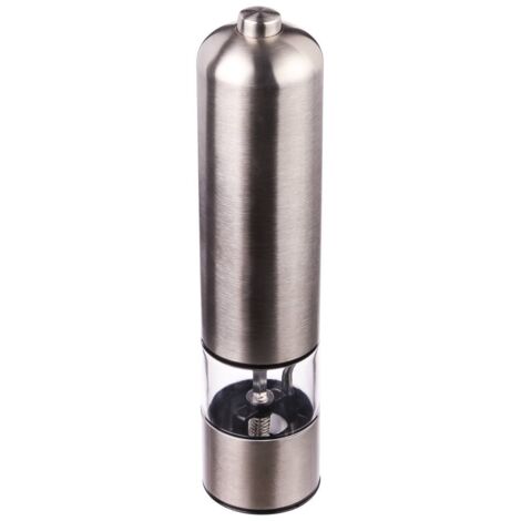 Moulin à poivre électrique Led - D 5 x H 23 cm - Argenté - Livraison gratuite (1/4)