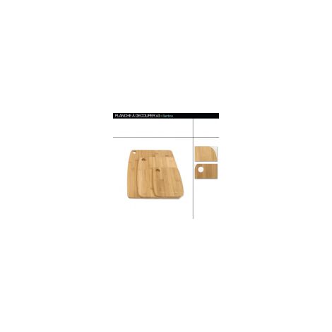 OSE – Planche à découper en bambou naturel – Lot de 3 – Dimensions 19x14cm, 22x29cm, 37x28cm – Surface antibactérienne et hygiénique - 5five
