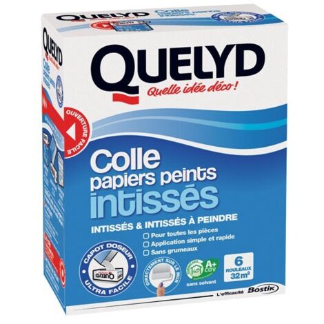 Colle papiers peints intissés 300G – Application directe sur le mur – Recouvre 32m² – Sans grumeaux – Pour papiers à peindre – Quelyd