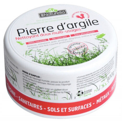 Pierre d'argile 300g – Nettoyant biodégradable pour plastiques et métaux – Éponge incluse – Écologique et efficace – Naturella (1/5)