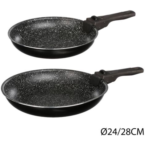 Lot de 2 grandes Poêles avec 1 poignée amovible (1/5)