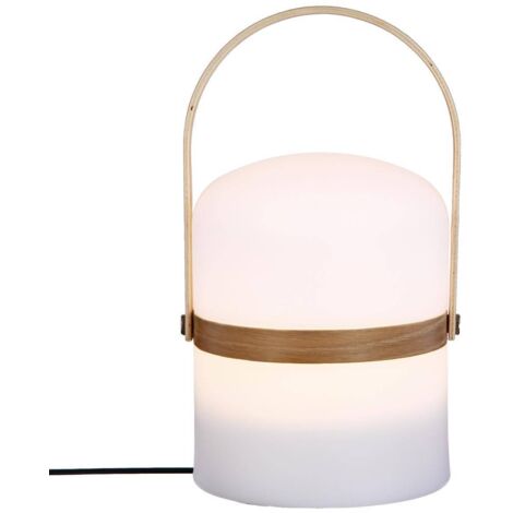 Atmosphera – Lampe à poser outdoor en bois – Diamètre 14.5cm – Hauteur 27cm – Design élégant pour éclairage extérieur – Résistante aux intempéries