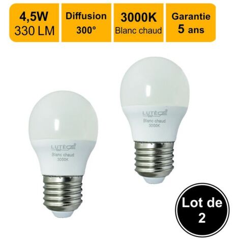 [JAMAIS UTILISÉ] Lot de 2 ampoules LED E27 4,5W 330Lm 3000K - garantie 5 ans (1/4)