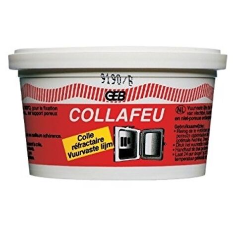 GEB – Colle mastic réfractaire Collafeu 300g – Tenue jusqu'à 1100°C – Pâteux pour fixation de briques et gaines – Excellente adhérence sur métaux