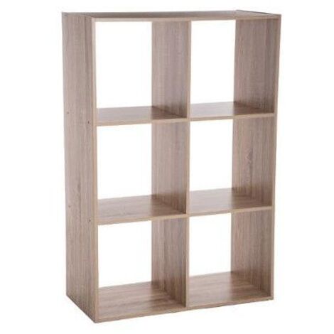 5Five Simply Smart – Bibliothèque 6 étagères 100 cm – Finition chêne sonoma – Panneau de particules MDF – Pour rangement salon, chambre, cuisine