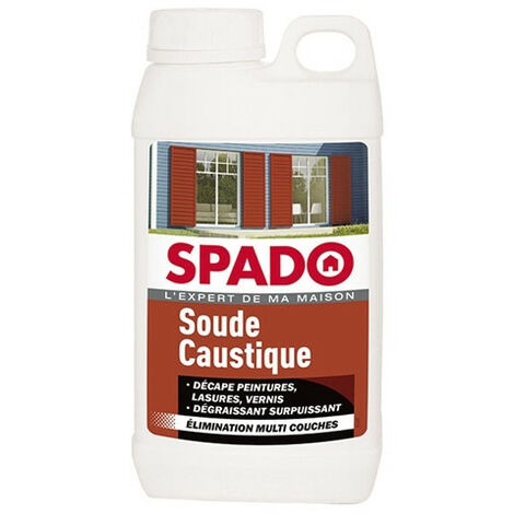 Soude caustique pure en perles 1kg – Décapant pour béton et métal – Utilisation en milieu humide – Efficacité élevée – Spado