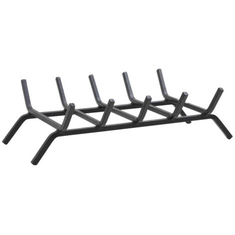 Aubry Gaspard – Grille porte-bûches en fer forgé noir – Dimensions 50x30x14 cm – Optimise circulation air et chaleur – Compatible cheminées standards (1/3)