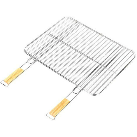 Grille double en acier chromé 51x38 cm – Poignées pour manipulation facile – Réseau rectangulaire – Pour siphon – Somagic