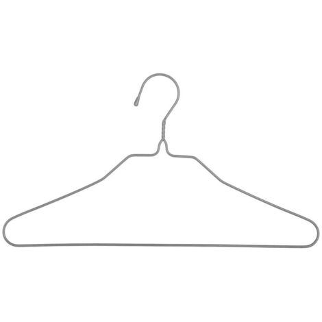 5Five Simply Smart – Lot de 10 cintres en métal fin 39 cm – Design anti-glisse gris clair – Pour vêtements délicats et chemises – Optimisation de l'espace (1/5)
