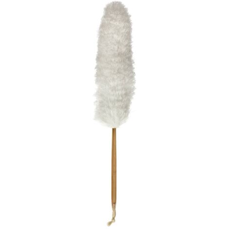 Brosse à poussière en microfibre avec manche en bambou