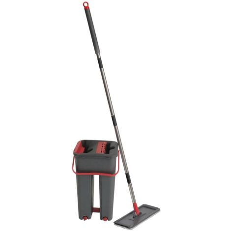 5Five Simply Smart – Seau mécanique Tana 4L en polypropylène – Balai serpillière avec manche en acier inoxydable – Tête rotative 360° – Nettoyage sols efficace - MOP 4 L (1/10)