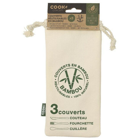 3 COUVERTS REUTILISABLES EN BAMBOU