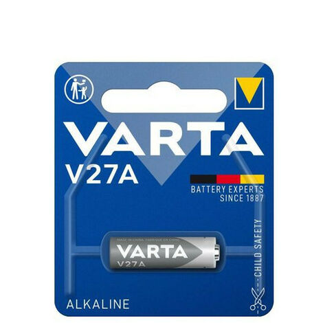 Varta – Pile alcaline 12V V27A – Technologie dioxyde de manganèse – 19 mAh – Dimensions Ø8 x 28,2 mm – Remplace LR27A