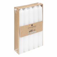 Atmosphera – Lot de 10 bougies bâtons blanches H 16 cm – Cire – Durée de combustion 6h – Pour bougeoirs standards