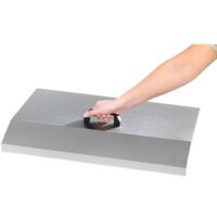 Capot inox pour plancha Krampouz – Protection plaque de cuisson – Dimensions 55x38x10cm – Crochet de fixation inclus