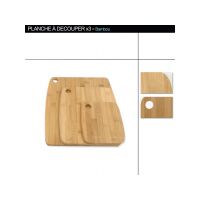 OSE – Planche à découper en bambou naturel – Lot de 3 – Dimensions 19x14cm, 22x29cm, 37x28cm – Surface antibactérienne et hygiénique - 5five